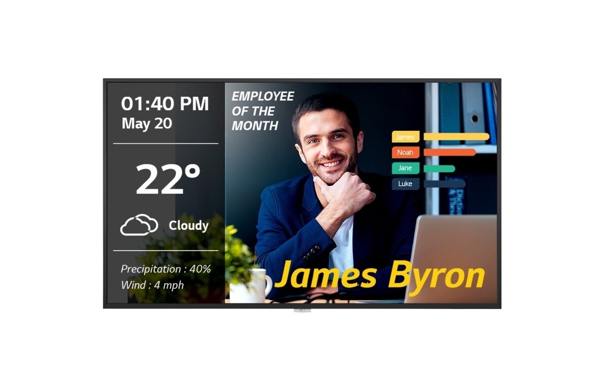 LG 55UM3DG-B UHD Digital Signage Display with IP5x dust protection